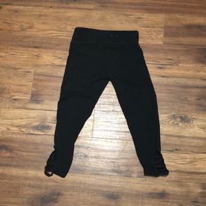 black capris with cool design at the bottom